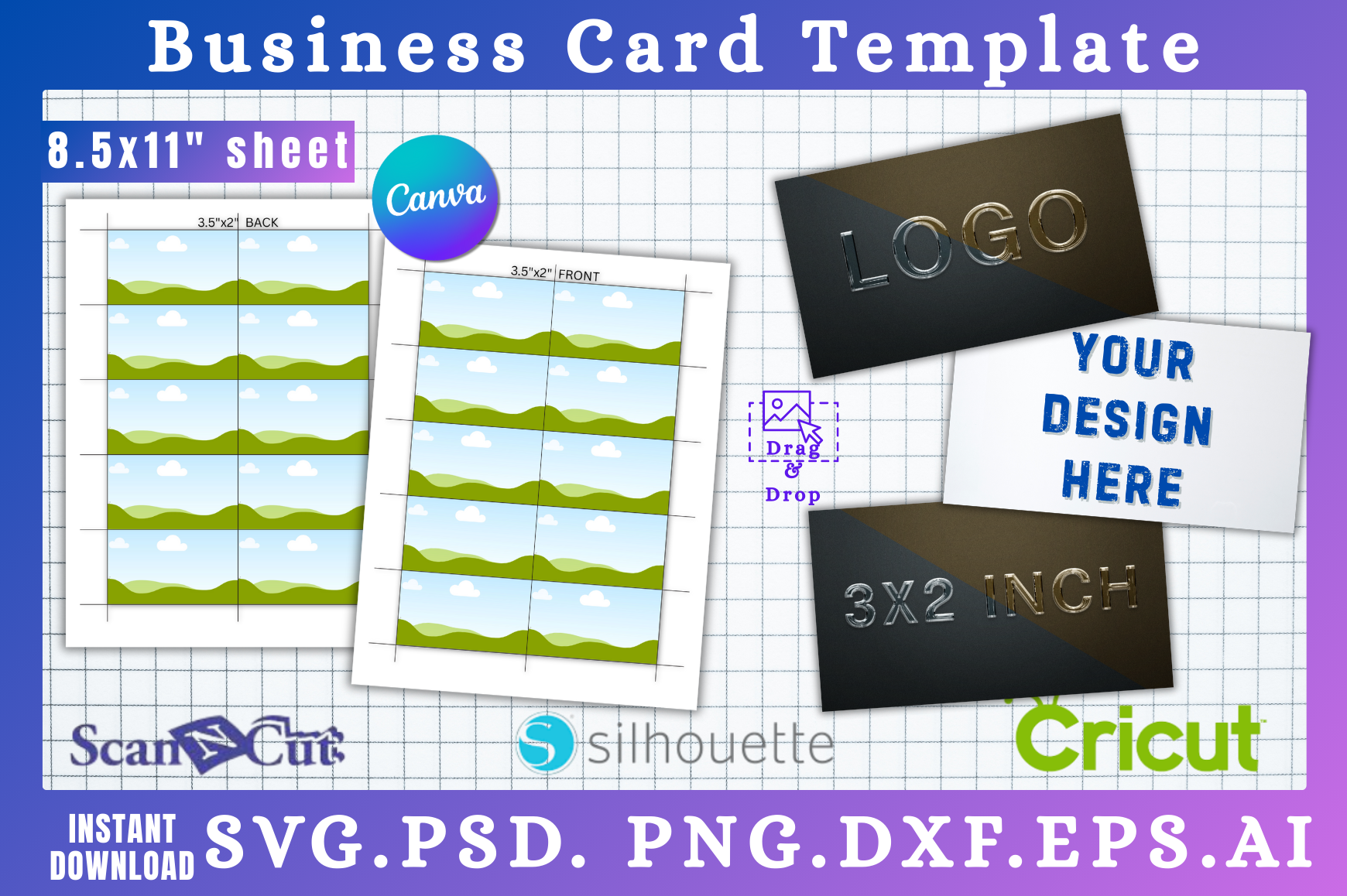 Printable Business Card Canva Template