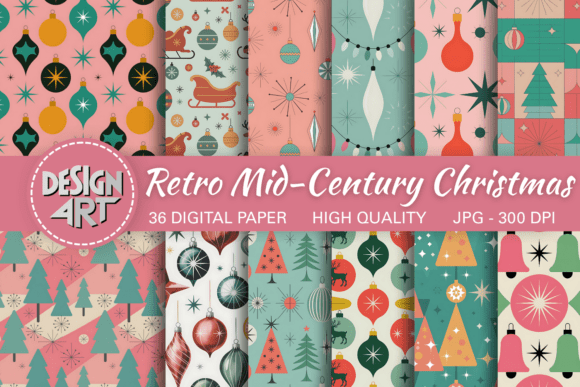 Retro Mid-Century Christmas Pattern