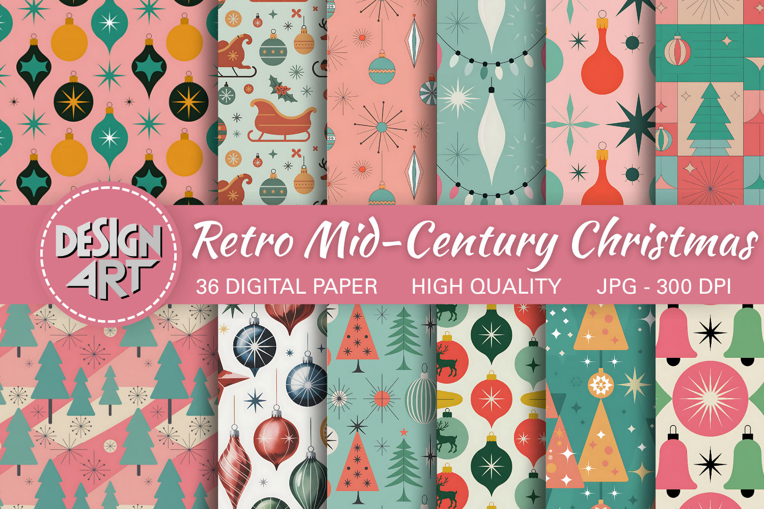 Retro Mid-Century Christmas Pattern