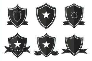 Shield Vintage Logo Silhouette Bundle Graphic by Creativelab19 ...