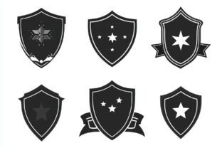 Shield Vintage Logo Silhouette Bundle Graphic by Creativelab19 ...