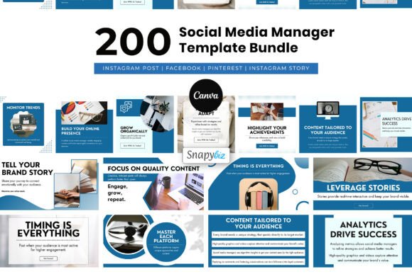 Social Media Manager Canva Bundle Graphics