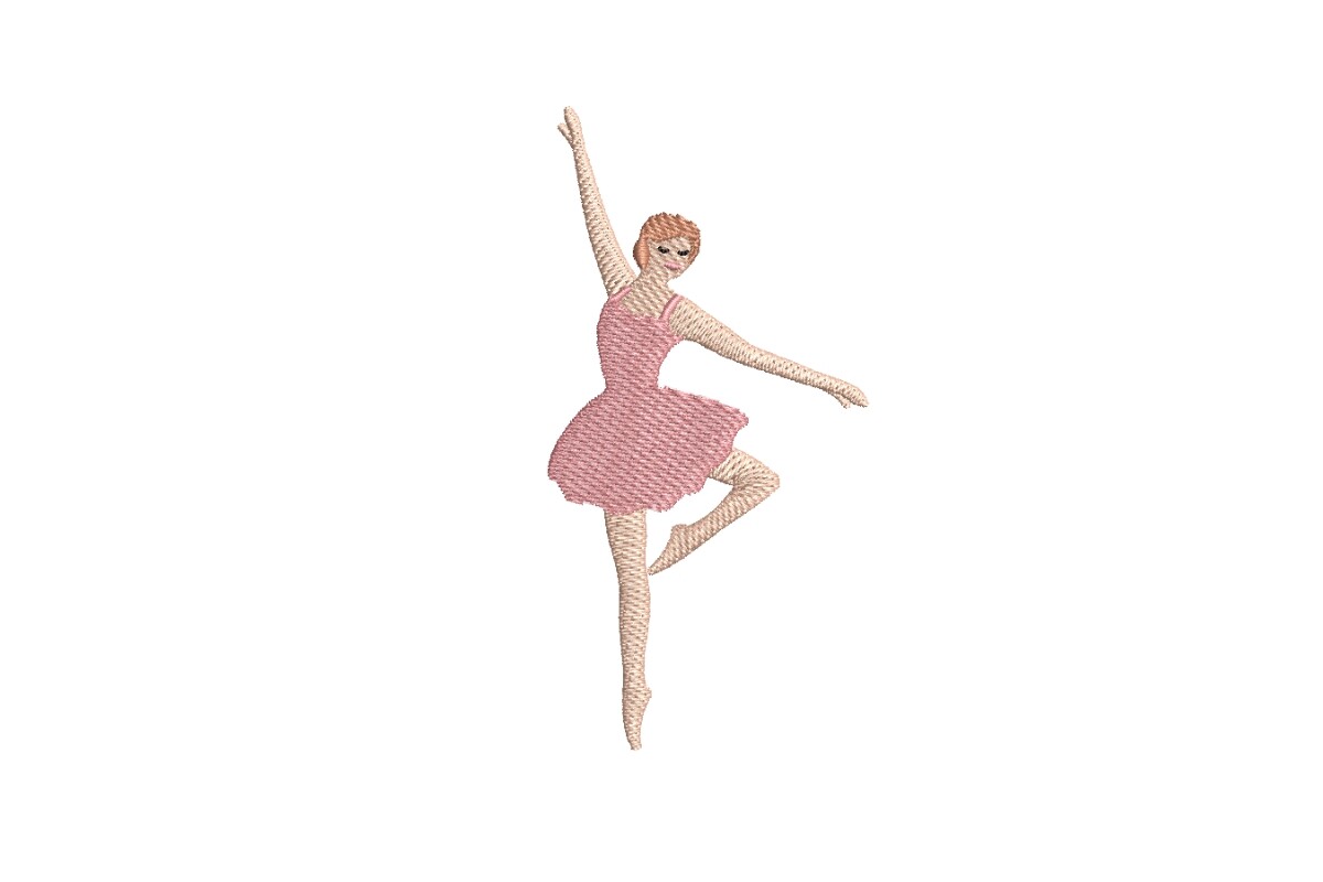 Soft Pirouette Ballerina Embroidery Design
