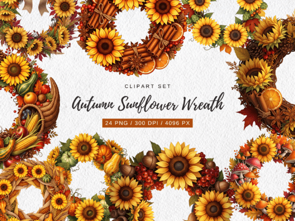 Sunflower Wreath Autumn Farmhouse