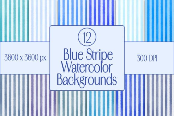 Blue Stripe Watercolor Backgrounds