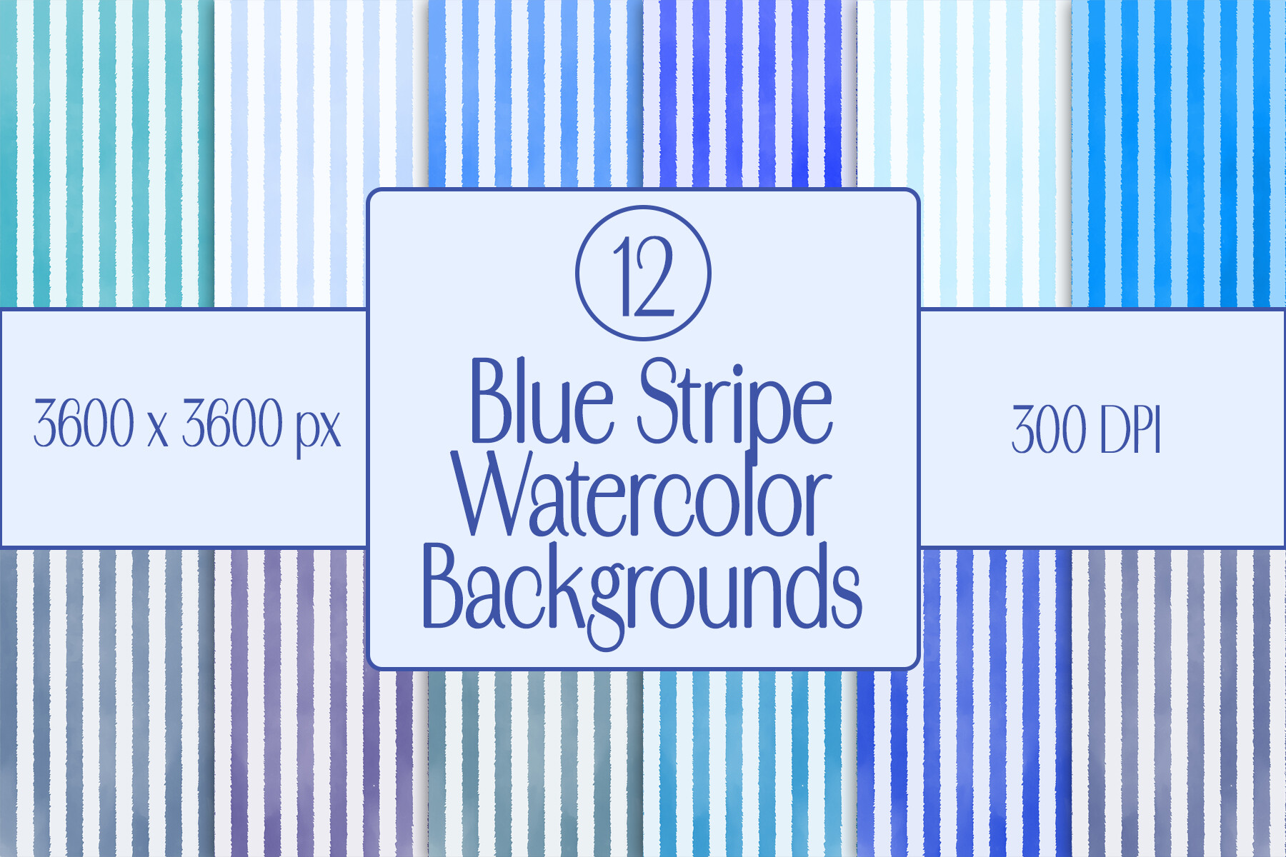 Blue Stripe Watercolor Backgrounds