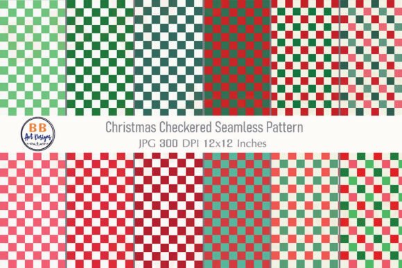 Checkered Christmas Pattern Paper Xmas
