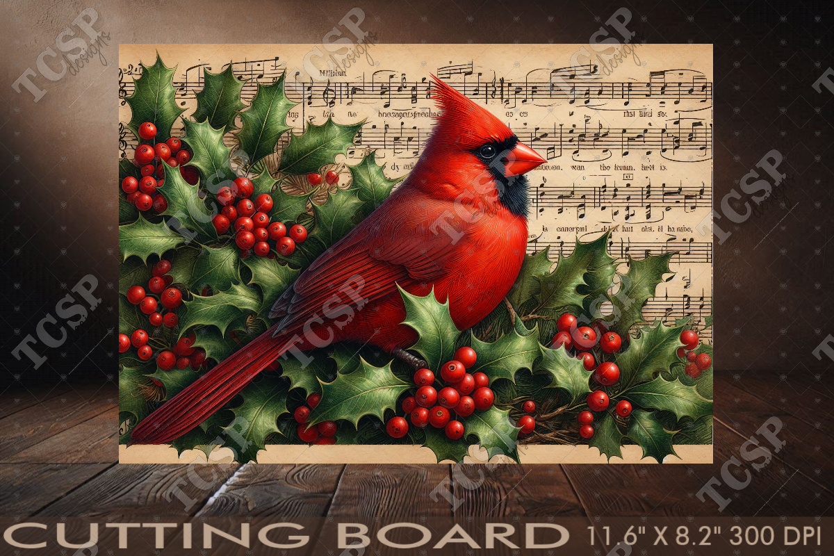 Christmas Cardinal's Song Cutting Board