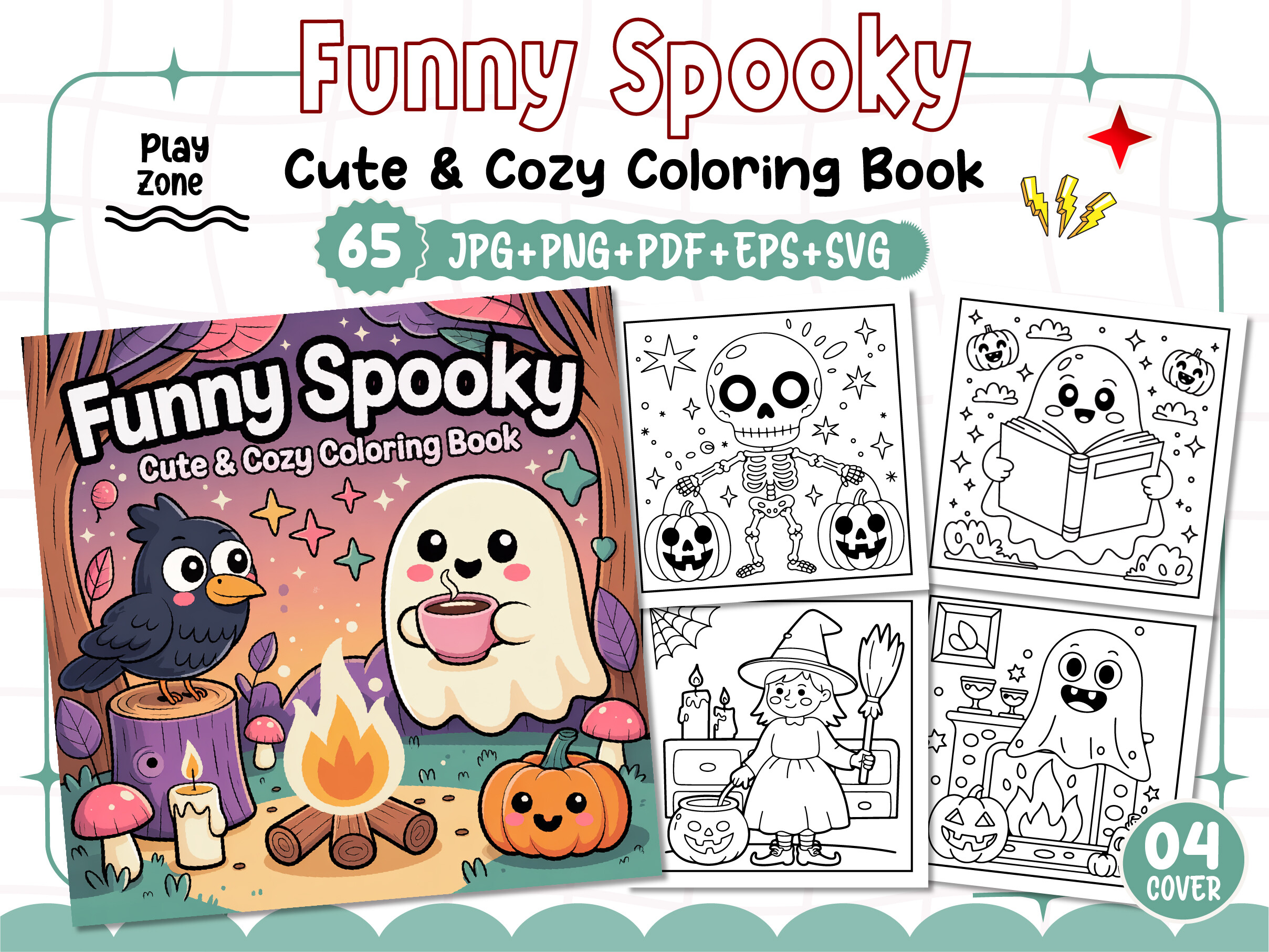 Funny Spooky Cute & Cozy Coloring Pages