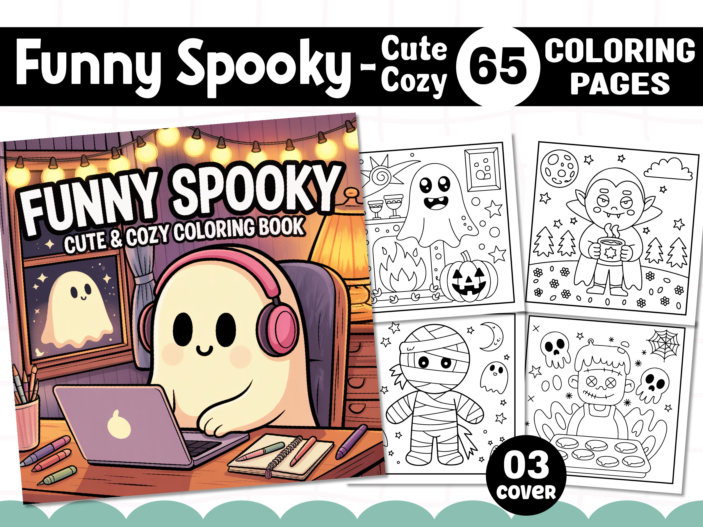 Funny Spooky Cute & Cozy Coloring Pages