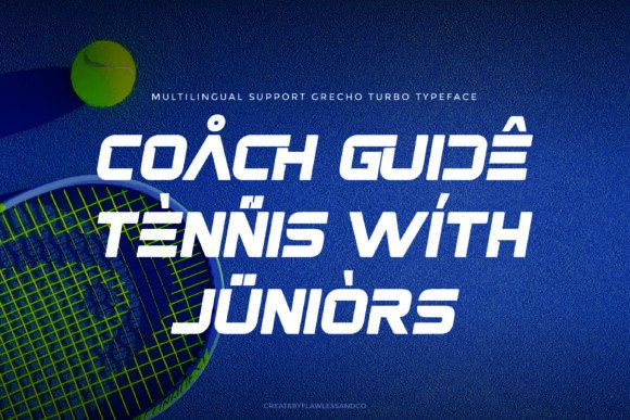 Grecho Turbo Font PNG with transparent background - Preview 6