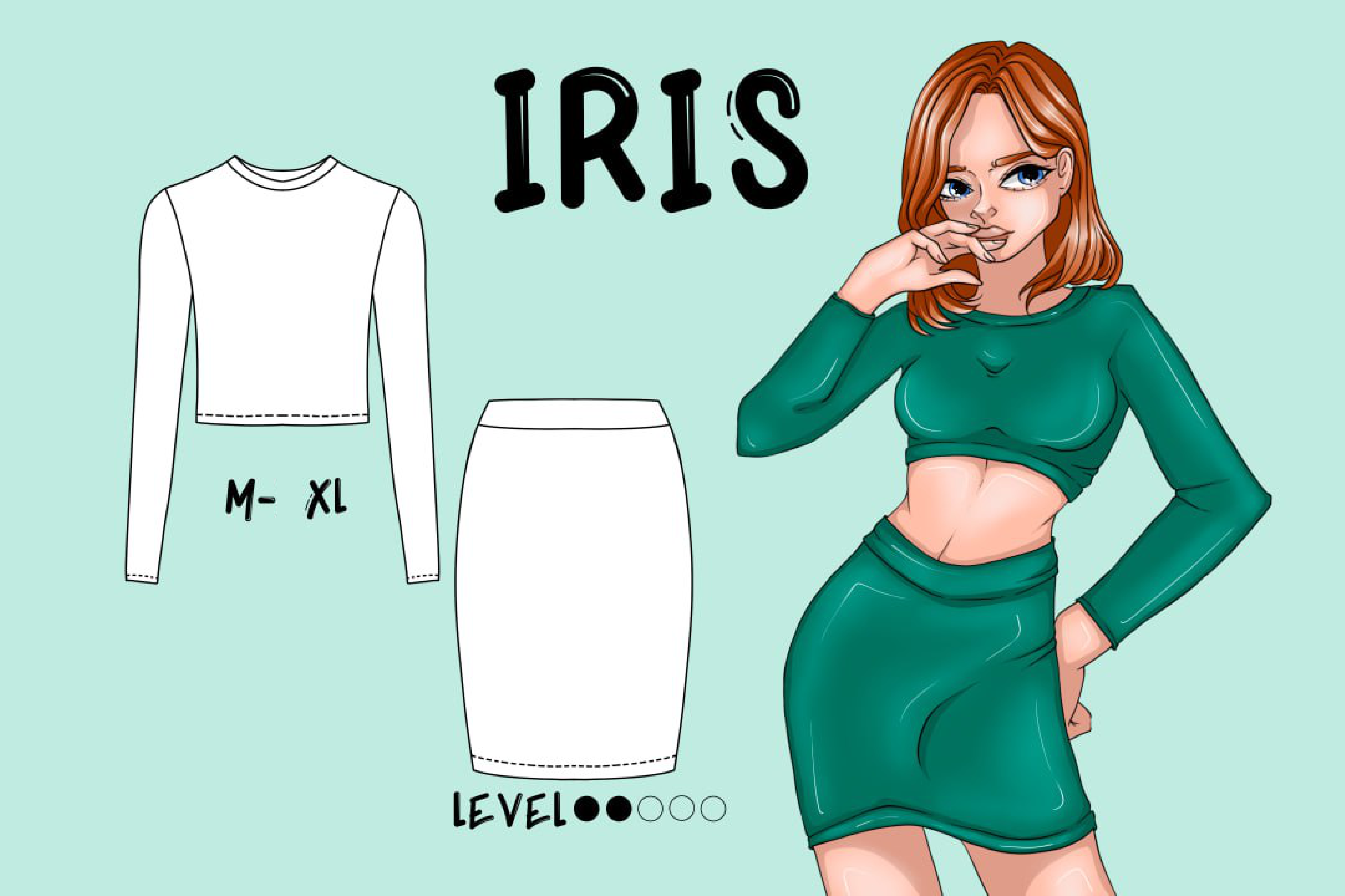 Iris Women SUIT Pattern PDF M L XL 2XL