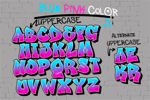 Judge Color Blue Pink Font PNG with transparent background - Preview 5