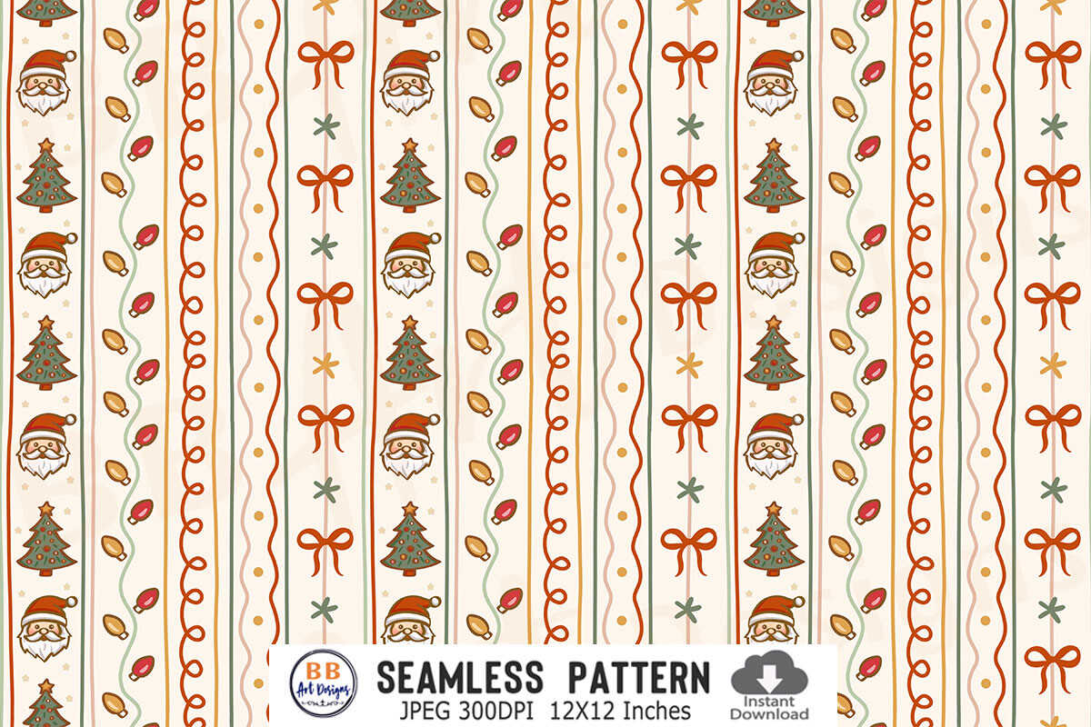 Preppy Christmas Pattern Paper Coquette