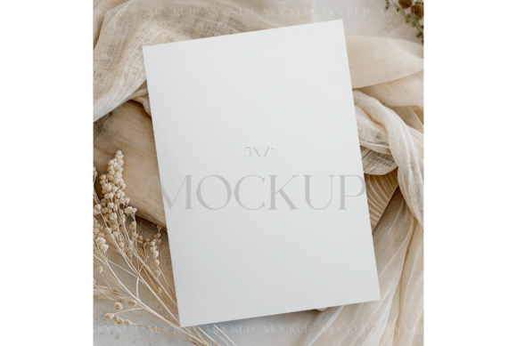 Soft Neutral 5x7 Card Mockup Flatlay