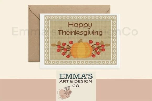 Thanksgiving Cross Stitch Greeting Card