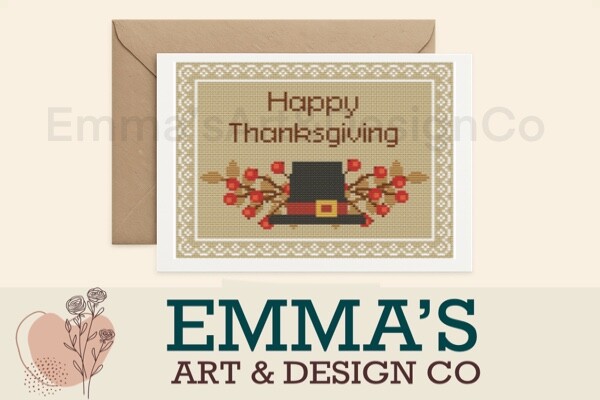 Thanksgiving Cross Stitch Greeting Card