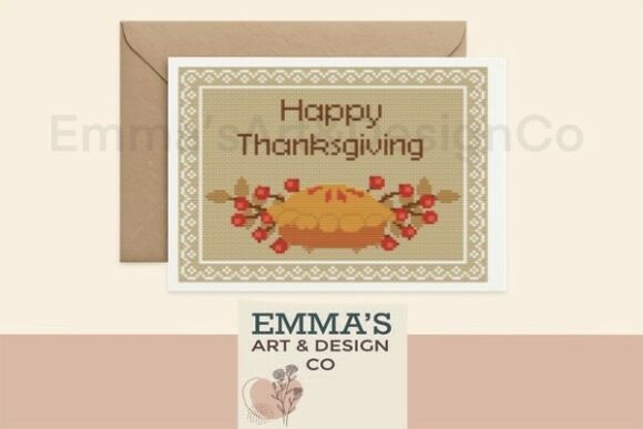 Thanksgiving Cross Stitch Greeting Card
