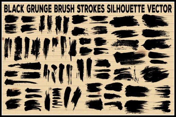 Black Grunge Brush Strokes Silhouette Illustration Illustrations Imprimables Par best_designs