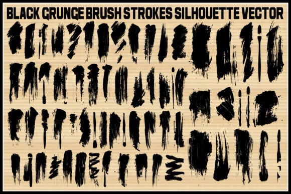 Black Grunge Brush Strokes Silhouette Illustration Illustrations Imprimables Par best_designs