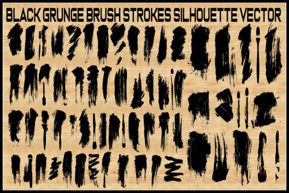 Black Grunge Brush Strokes Silhouette Illustration Artisanat Par Pixory