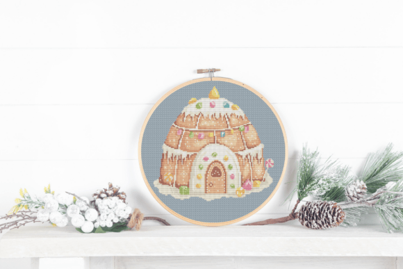 Cross Stitch Pattern Gingerbread Igloo