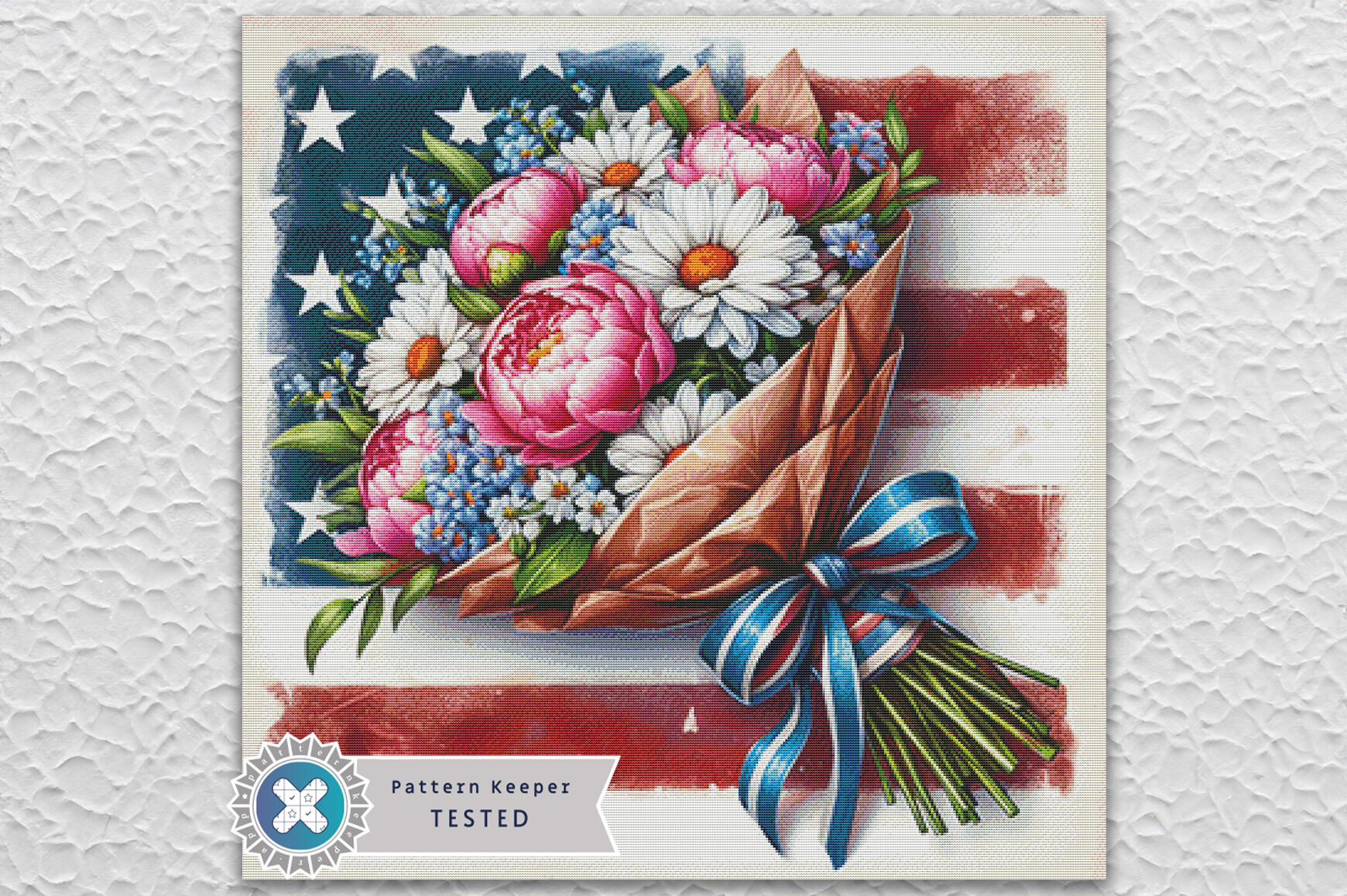 Cross Stitch Pattern PDF American Floral