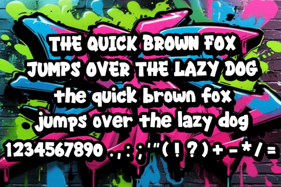Graffiti Smile Font PNG with transparent background - Preview 3
