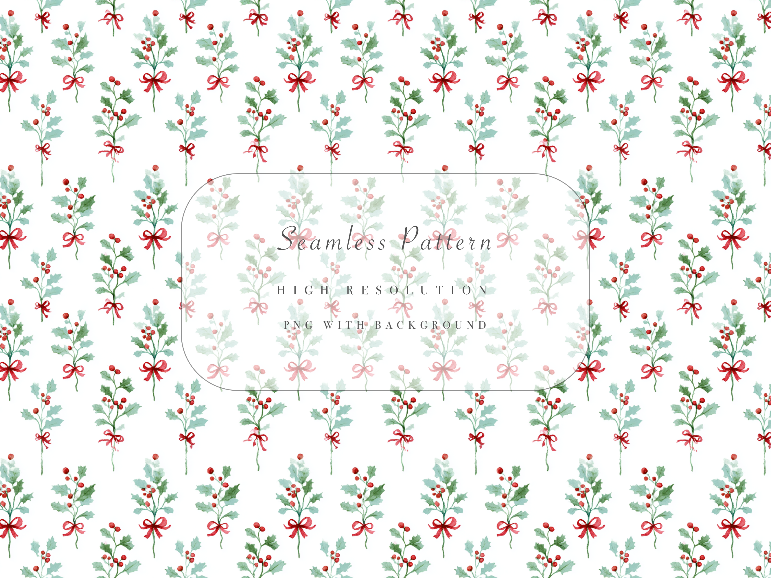 Holly Berry Seamless Pattern