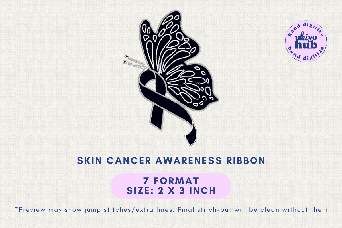Melanoma Skin Cancer Awareness Ribbon