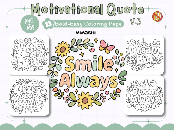 Motivational Quotes Coloring Pages V.3