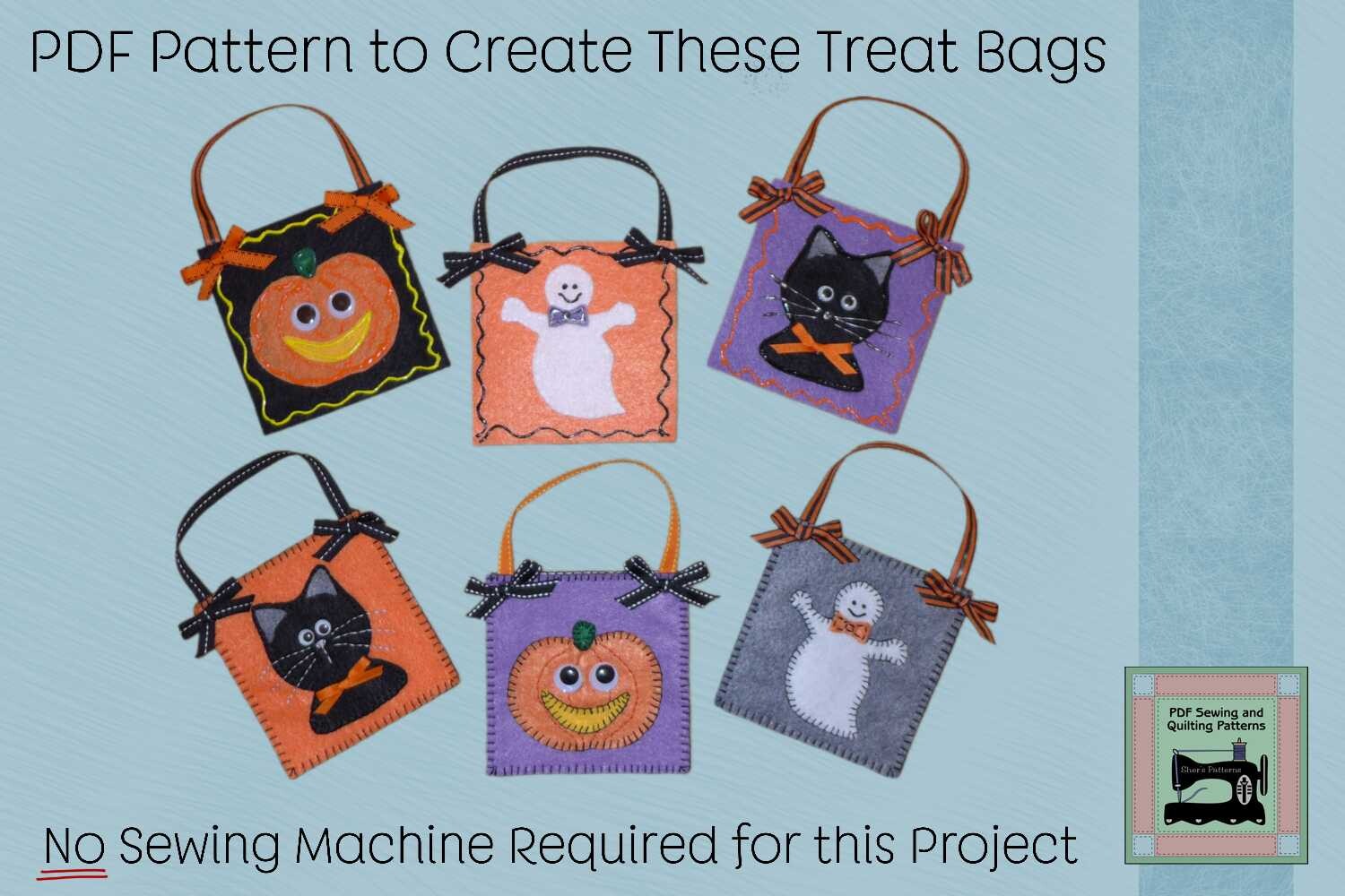 PDF Pattern Felt Halloween Treat Bags