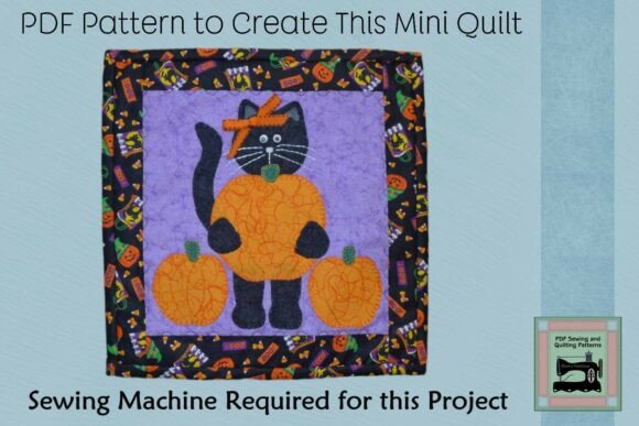 PDF Pattern for Black Cat Mini Quilt