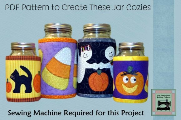 PDF Pattern for Halloween Jar Cozies
