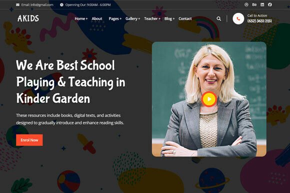Pre School Website Template
