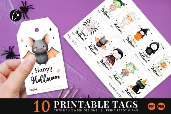 Cute Halloween Treat Tags for Trick-or-Treat Bags