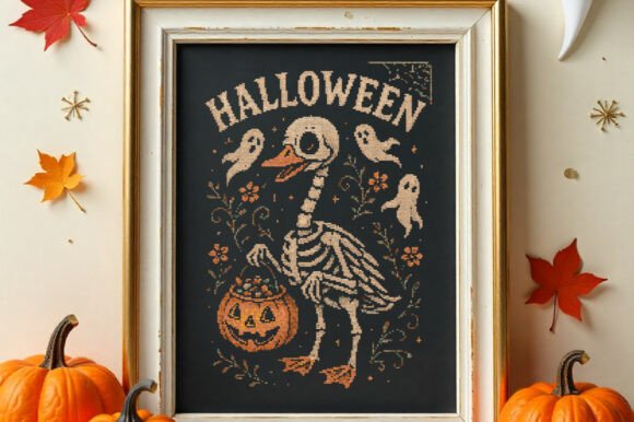 Spooky Skeleton Goose Halloween