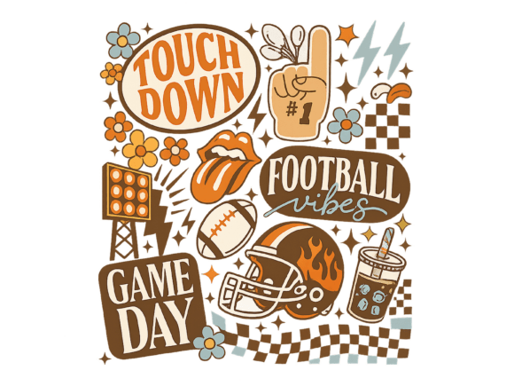 Vintage Football Game Day Touchdown
