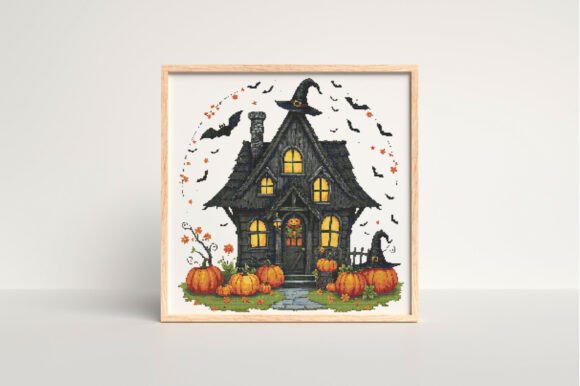 Whimsical Witch House Cross Stitch