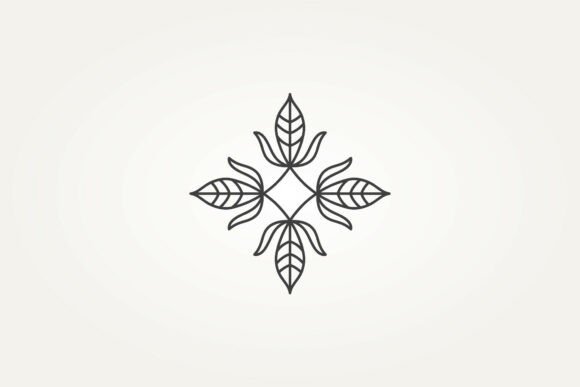 Witch's Knot with Leaves Line Art Logo