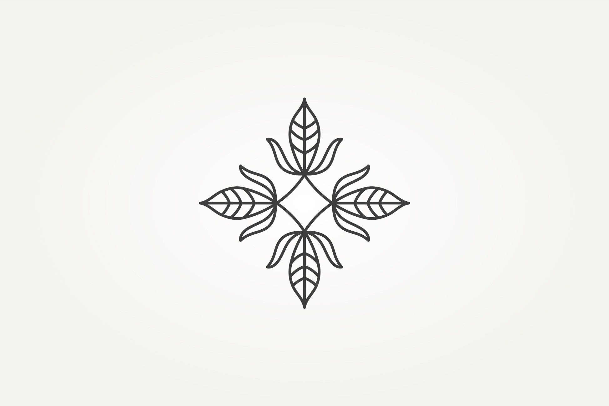 Witch's Knot with Leaves Line Art Logo