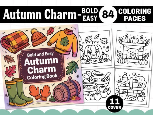 Bold Easy Autumn Charm Coloring Pages