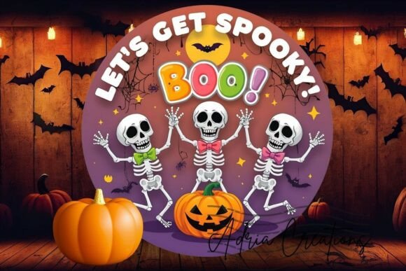 Get Spooky Skeleton Halloween Round Png