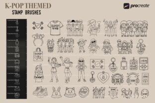 K-pop Themed Procreate Stamp Brushes Graphic by PdknyStudio · Creative ...