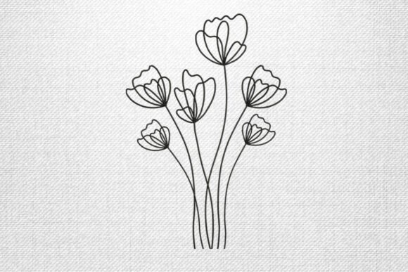 Minimalist Floral Embroidery Design