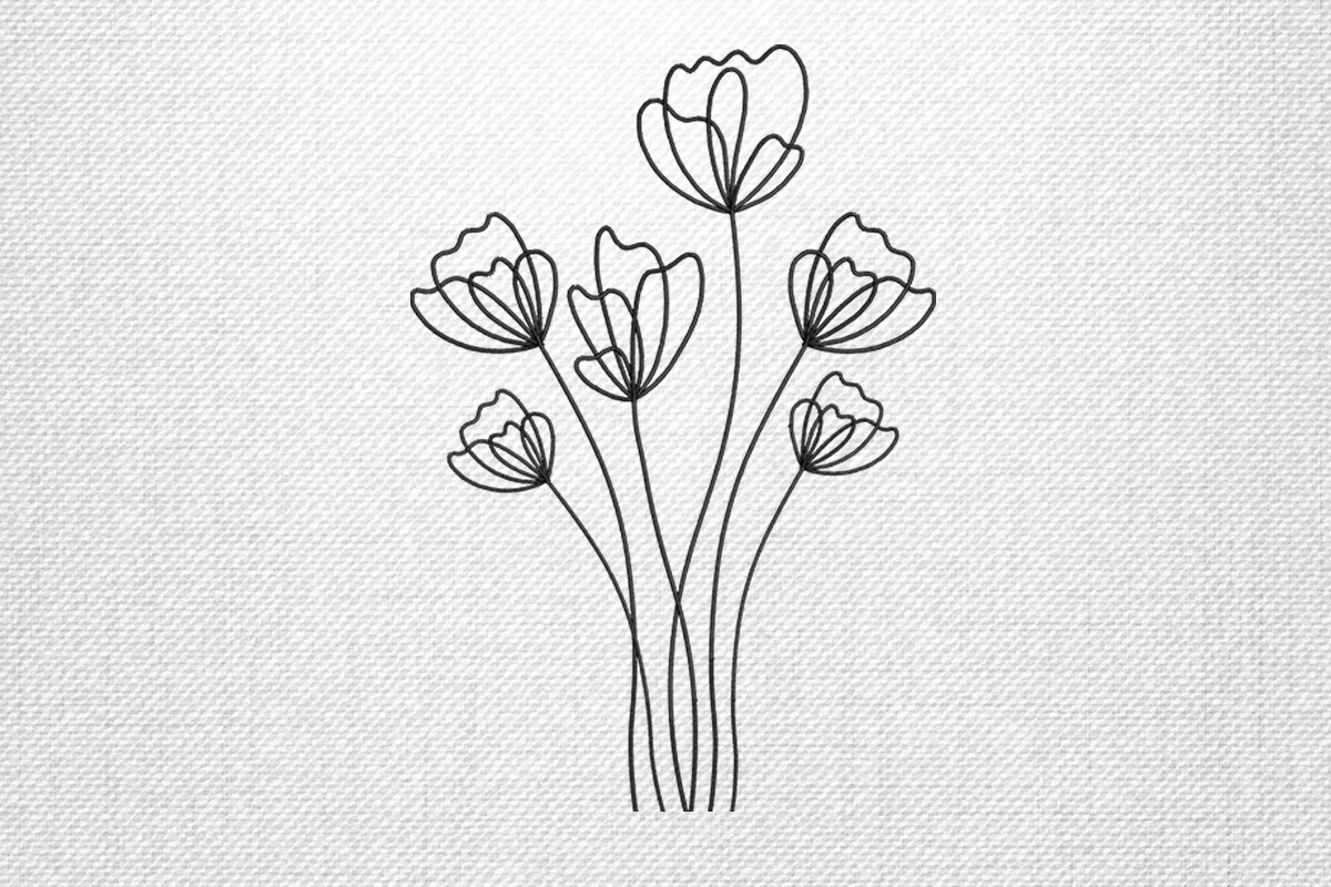 Minimalist Floral Embroidery Design