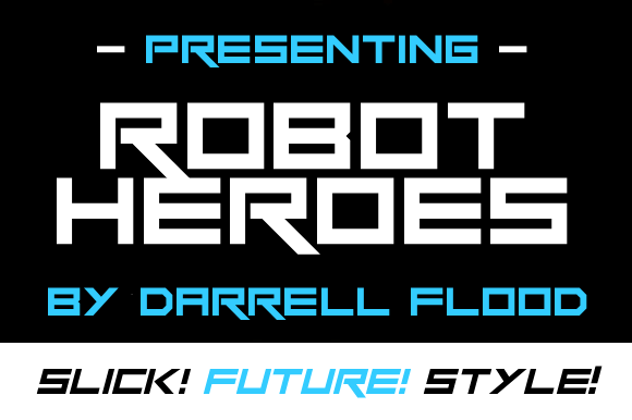 Robot Heroes Font PNG with transparent background - Preview 1