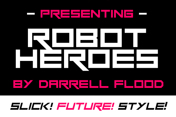 Robot Heroes Font PNG with transparent background - Preview 2