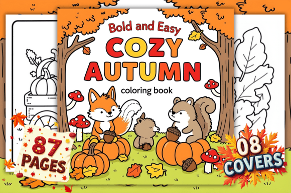 Bold and Easy Cozy Autumn Coloring Pages
