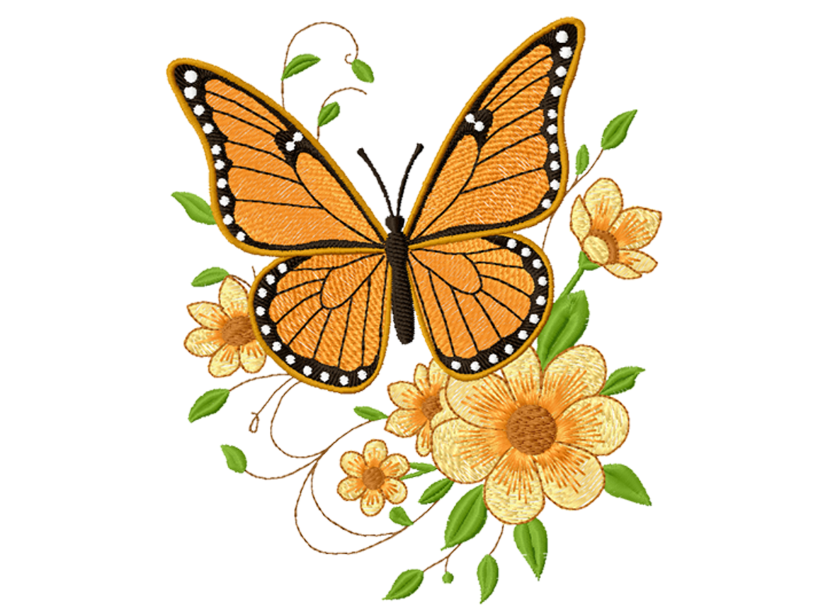 Butterfly with Flowers